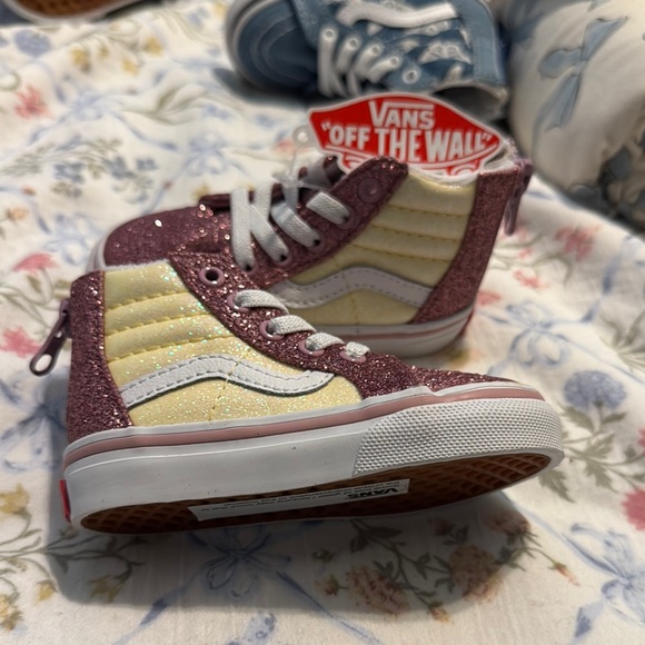 Vans Kids Glitter High-Tops - Purple and Cream - Picture 1 of 6